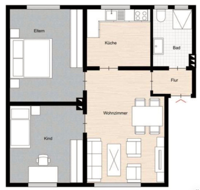 Foto - Helle 60 qm Erdgeschosswohnung mit modernem Bad