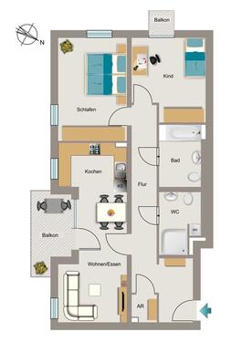 Foto - 3 Zimmer Etagenwohnung zur Miete in Bochum