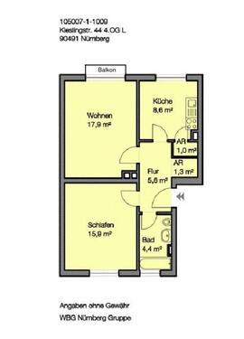 Foto - Helle 2 Zimmer Wohnung der WBG am Nordostbahnhof