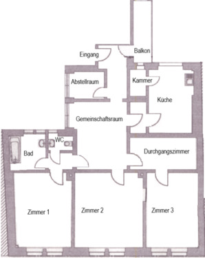 Foto - 3.5 Zimmer Etagenwohnung zur Miete in Würzburg