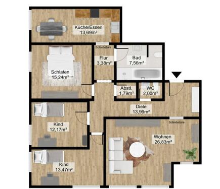 Foto - 4-Zimmer Wohnung 2014 modernisiert 3 Außenstellplätze