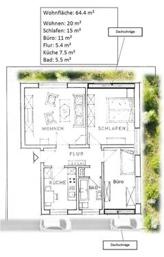 Foto - 1 Zimmer Dachgeschoßwohnung zur Miete in Krayenberggemeinde
