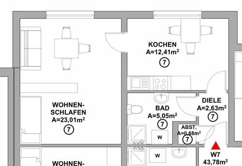 Foto - Schöne kleine Eigentumswohnung - 87.000,00&nbsp;EUR Kaufpreis, ca.&nbsp; 44,00&nbsp;m&sup2;