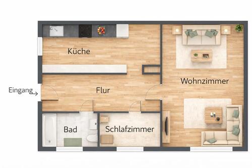 Foto - Erstbezug! Moderne 50 m² Dachgeschosswohnung mit Fernblick