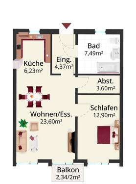 Foto - 2 Zimmer Neubau-Wohnung in Gangkofen (1. OG)