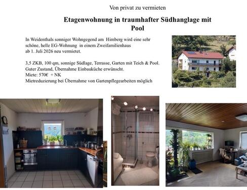 Foto - Sonnige Etagenwohnung in Weidenthal zu vermieten