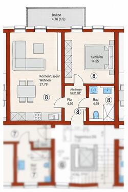 Foto - 2 Zimmer Etagenwohnung zur Miete in Deining