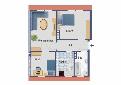 Foto - 3 Zimmer Erdgeschoßwohnung zur Miete in Uelzen