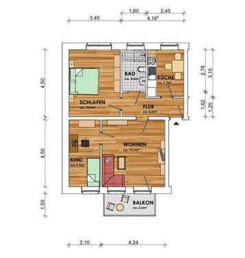 Foto - 3 Zimmer Etagenwohnung zur Miete in Güstrow