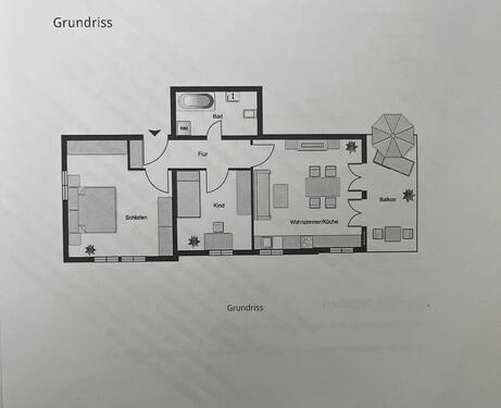 Foto - Helle 3- Raumwohnung mit Balkon in ruhiger Lage