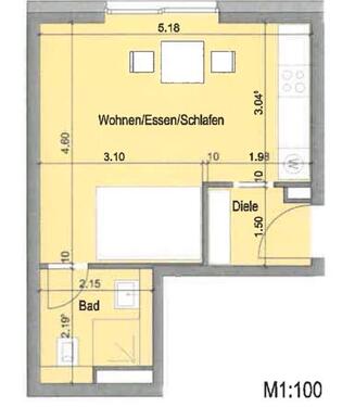 Foto - 1 Zimmer Etagenwohnung in Frankfurt am Main