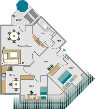 Foto - 3.5 Zimmer Dachgeschoßwohnung in Ahlen