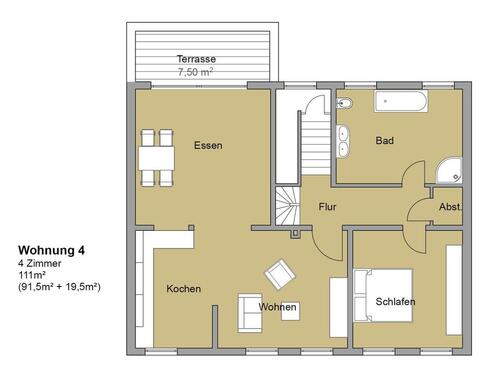 Foto - 3.5 Zimmer Dachgeschoßwohnung zur Miete in Erfurt