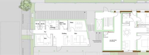 Foto - Neubau-Gewerbefläche Büroräumlichkeiten (KFW 55) mit Stellplätzen nahe Scharnhauser Park