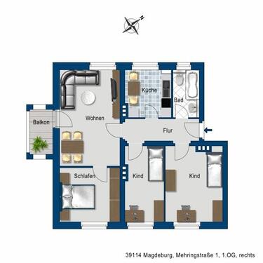 Foto - 3.5 Zimmer Etagenwohnung zur Miete in Magdeburg