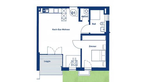 Foto - 2-Zimmerwohnung mit Loggia und TG-Stellplatz – Biberach am Gigelberg