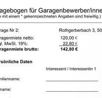 Nachmieter Garage 5,20*2,5m Rothgerberbach 3 50676 - Hürth