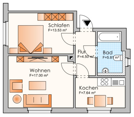 Foto - 2 Zimmer Erdgeschoßwohnung zur Miete in Meuselwitz