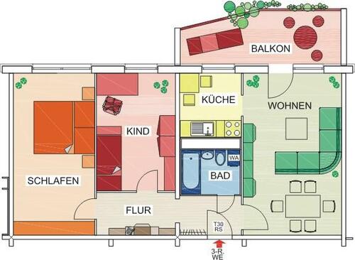 Foto - 3 Zimmer Etagenwohnung in Chemnitz