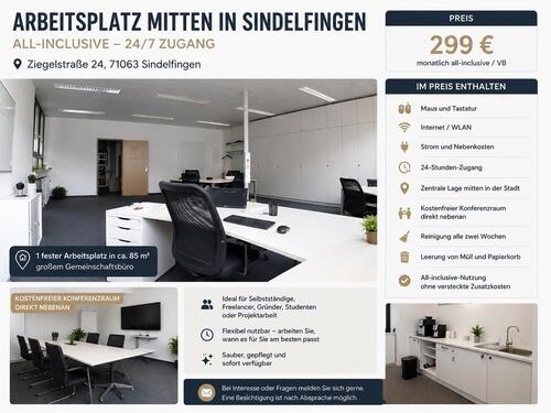 Foto - Arbeitsplatz Büroplatz Mitten In Sindelfingen Zu Vermieten