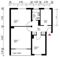 Schöne 3 ZKB-Wohnung mit Balkon in Gellershagen - Bielefeld Schildesche