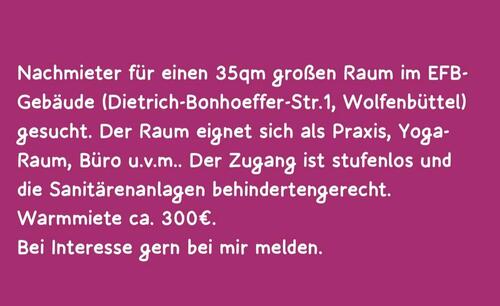Foto - Nachmieter Raum im EFB-Gebäude - 300,00&nbsp;EUR Kaltmiete, ca.&nbsp; 35,00&nbsp;m&sup2;