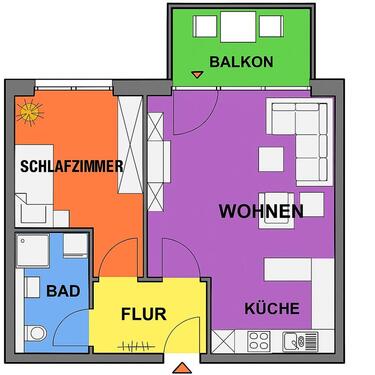 Foto - Möblierte 2-Zimmer-Wohnung mit Balkon