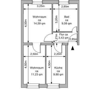 Foto - 2 Zimmer Etagenwohnung zur Miete in Greifswald