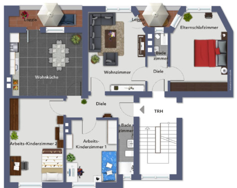 Foto - 4-Zi.-Whg. mit 2 Blk. und 2 BaZi in Köln-Kalk (ideal für 4er WG)