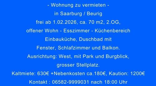 Foto - Wohnung zu vermieten Saarburg-Beurig