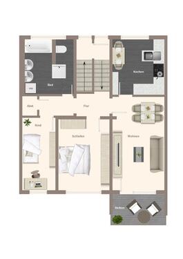 Foto - Wohnung-3R-, BLK und Fernsicht, EBK, KFZ-SP, ruhige Lage