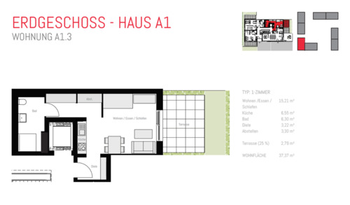 Foto - 1.5 Zimmer Erdgeschoßwohnung zur Miete in Schwäbisch Hall