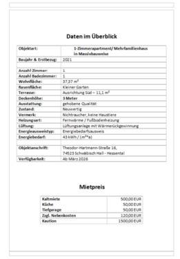 Foto - 1.5 Zimmer Erdgeschoßwohnung in Schwäbisch Hall