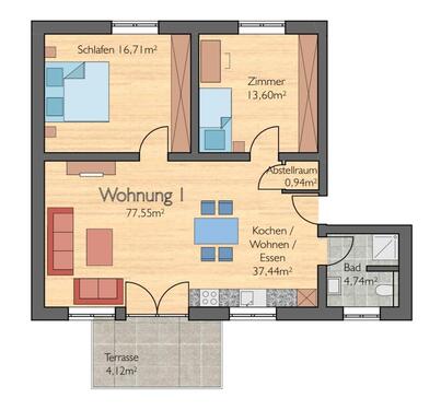 Foto - 3 Zimmer Etagenwohnung zur Miete in Hardheim