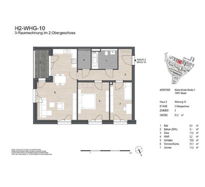 Foto - 3 Zimmer Wohnung - 1.151,00&nbsp;EUR Kaltmiete, ca.&nbsp; 81,60&nbsp;m&sup2;