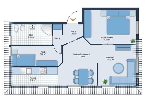 Foto - 3 Zimmer Etagenwohnung zur Miete in Chemnitz