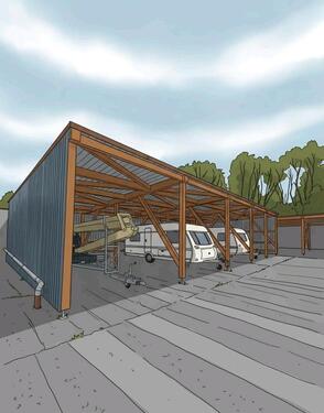 Foto - Carport Stellplatz für Caravan, Wohnanhänger, usw. zu vermieten