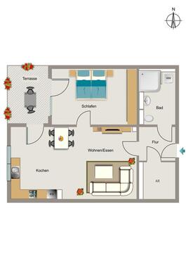 Foto - 2 Zimmer Erdgeschoßwohnung zur Miete in Rheinbach