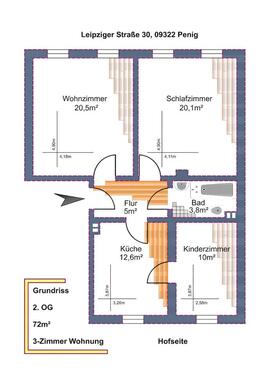 Foto - 3-Raum-Wohnung 72m², Einbauküche, Garage, provisionsfrei