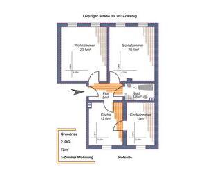 3-Raum-Wohnung 72m², Einbauküche, Garage, provisionsfrei - Penig