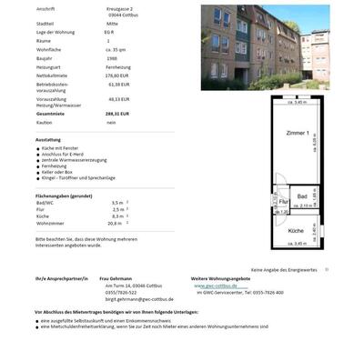 Foto - ANFRAGESTOP! 1-Raum-Wohnung Stadtmitte