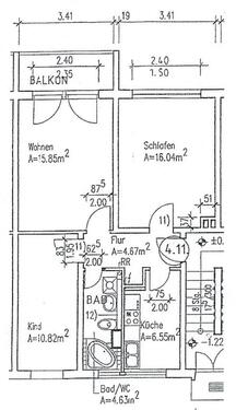 Foto - 3-Raum-Wohnung in ruhiger Lage (Mietnachlass für Grundreinigung)