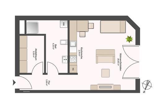 Foto - 1 Zimmer Erdgeschoßwohnung zur Miete in Walsrode