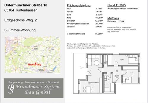 Foto - 3 Zimmer Neubauwohnung mit Terrasse in Beyharting zur Miete