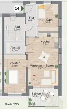 Foto - Etagenwohnung in Grafenrheinfeld zur Miete