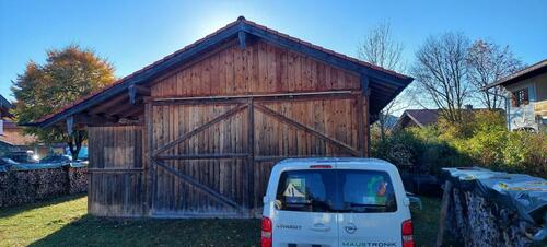 Foto - Massiver Holzschuppen BJ 2005 9,8 x 8,9 m x 5,8 m zu verkaufen