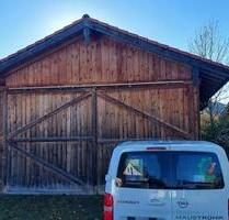 Massiver Holzschuppen BJ 2005 9,8 x 8,9 m x 5,8 m zu verkaufen - Fischbachau