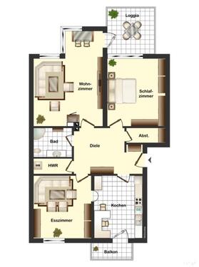 Foto - 3-Zimmerwohnung mit Loggia und Balkon zum Verkauf in Niederndorf
