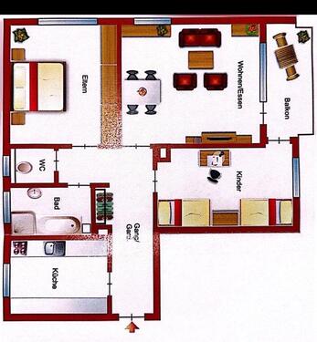 Foto - Erdgeschosswohnung 3-Zimmer mit Garage ruhige Top Lage in BC