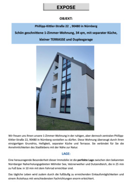 Foto - Von privat: Nürnberg-Gleishammer: 1,5-Zimmer-Wohnung mit Terrasse